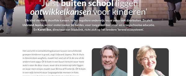 ‘Juist buiten school liggen ontwikkelkansen voor kinderen’